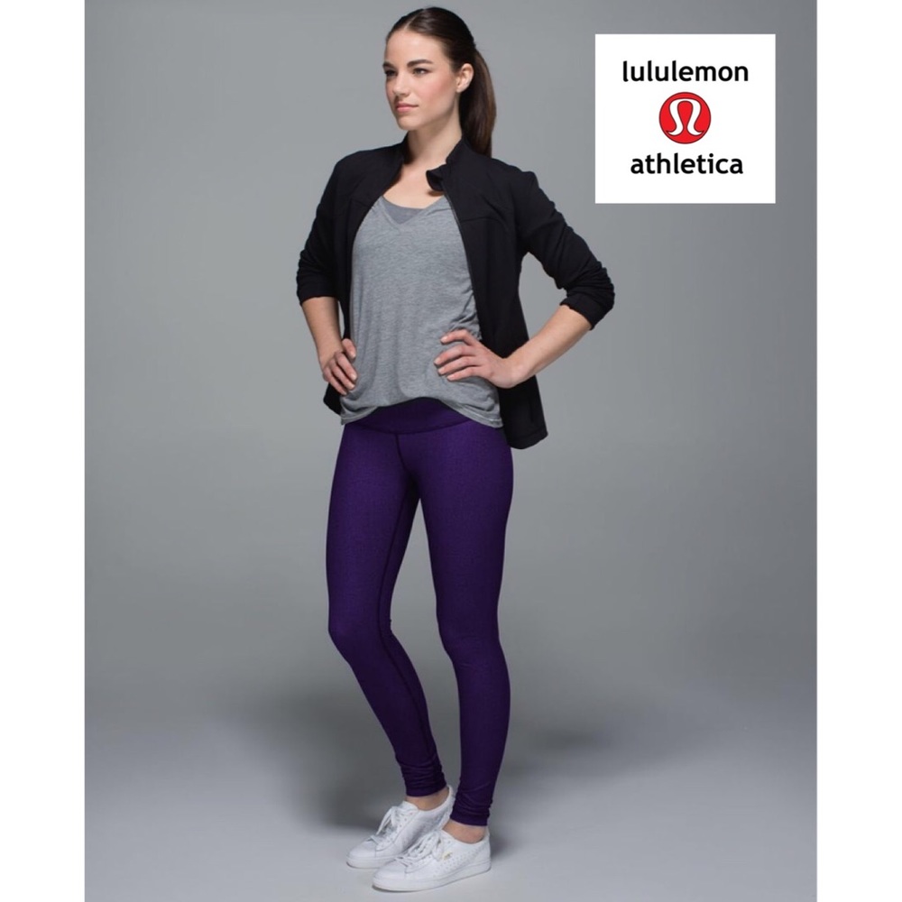 EUC Lululemon Denim Wunder Under Leggings Purple 8